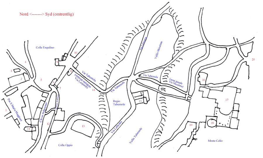 Plan over Via Tabernola 1551. Efter Leonardo Bufalini