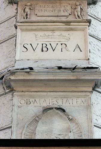 øverste del af: Edicola 877 San Salvatore ad Tres Imagines på Piazza della Suburra