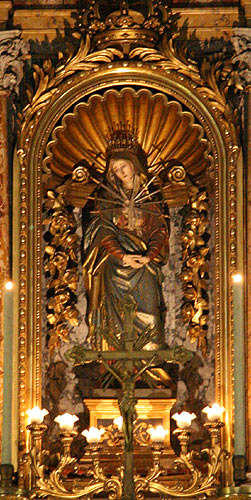 Foto af Madonna på højalteret i Kirken Santa Maria in Via