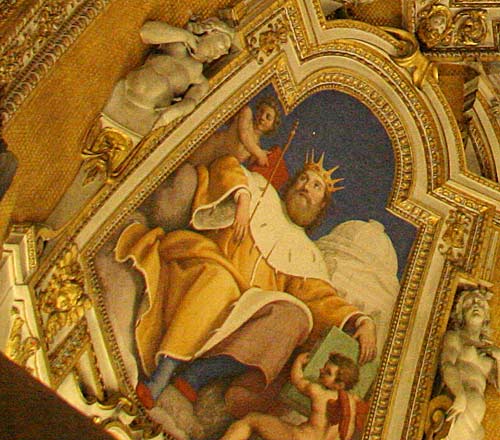 Dåbskapellet (Battistero), 1. kapel i højre side, med loftsfresker af "Il Passignano"