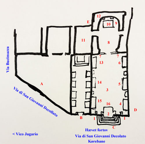 Plan over Kirken San Giorgio in Velabro