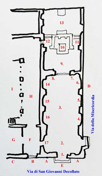 Plan over Kirken San Giovanni Decollato