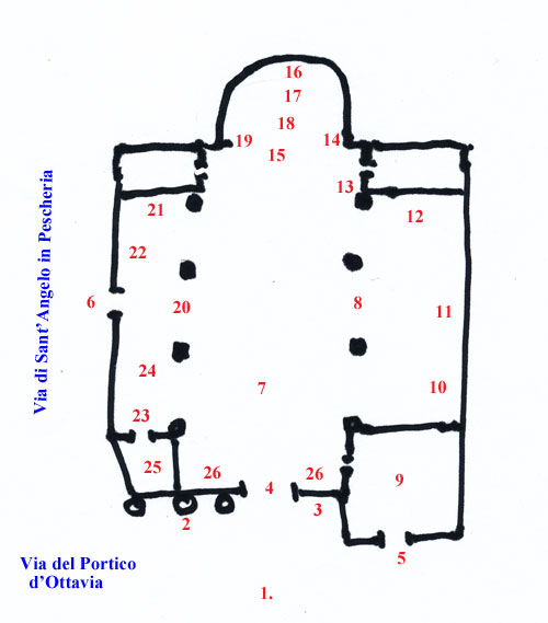 Plan over Kirken Santa Maria in Publicolis