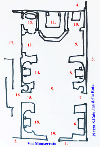 Plan over Kirken San Girolamo della Carità