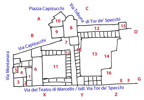 Plan over Monastero di Tor de' Specchi