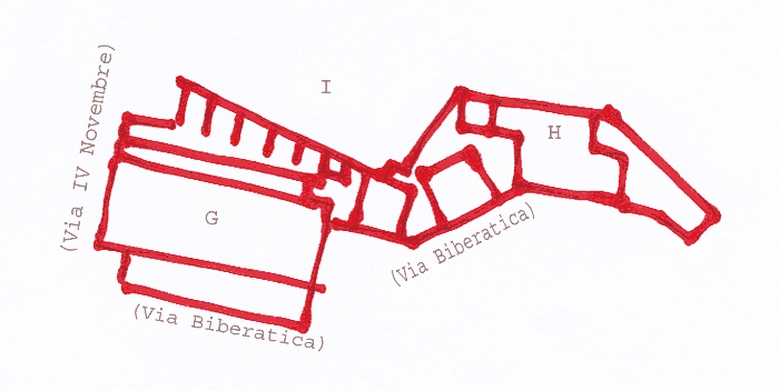 Plan over femtesalen i Trajan's Marked
