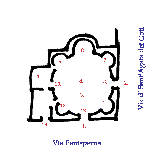 Plan over Kirken San Bernardino ai Monti