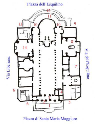 Plan over Kirken Santa Prassede