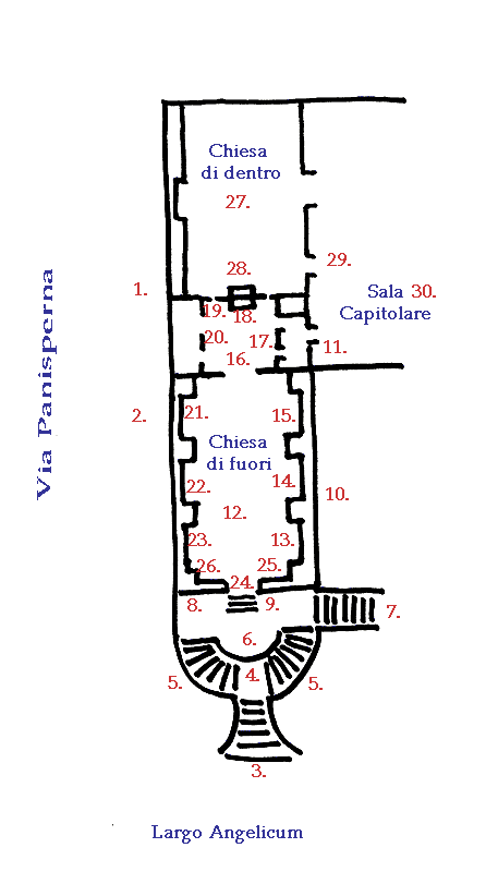 Plan over Kirken Santi Domenico e Sisto