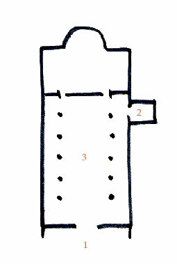 Grundplan over kirken Sant'Anselmo