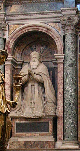 Cappella Sistina i Kirken Santa Maria Maggiore: gravmælet for Sixtus V, statue af Paven