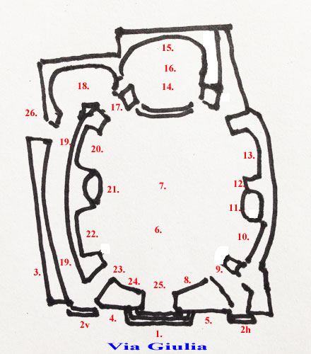 Plan over Kirken San Paolo alla Regola